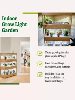 Bamboo LED Grow Light Garden For Succulents And Seeds -Garden Care Shop 8598084 5