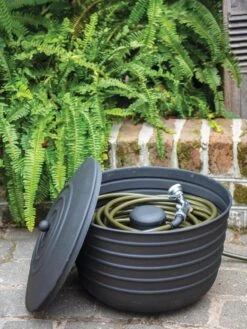 New Release 11 Matte Black Ribbed Hose Pot With Lid